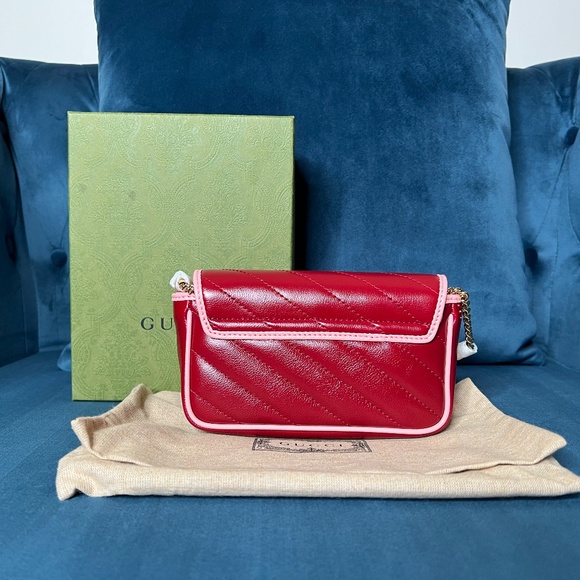 Gucci Supermini GG Marmont red & pink - Picture 2 of 6